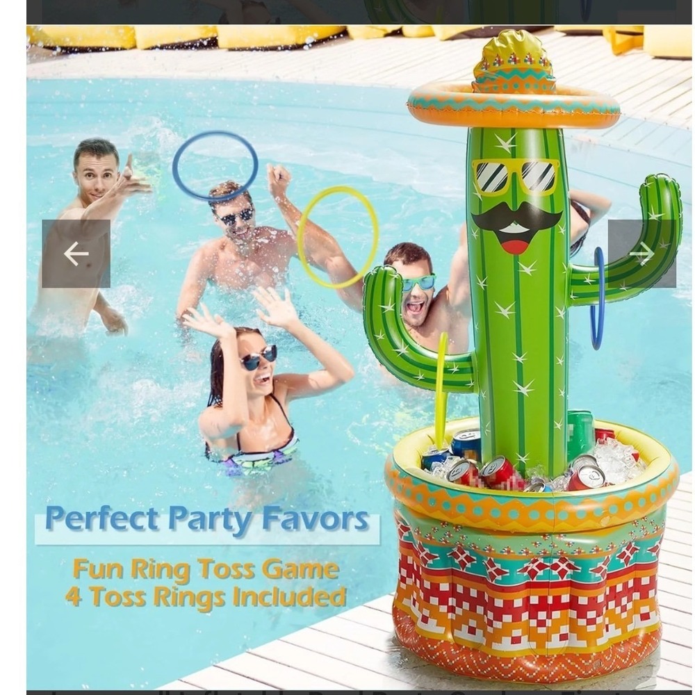 Jasonwell Inflatable Cactus Cooler JX-ICC-55RT‎ Pool Party Drink Holder 56 Inch